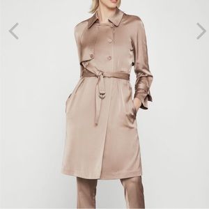 BCBGMAXAZRIA Satin Trench Coat